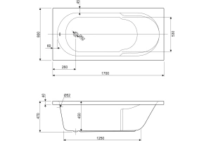 Акриловая ванна Cezares Arno 170x80 (ARNO-170-80-45-W37) - 3