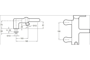 Смеситель для ванны Jacob Delafon  (E10868-CP) - 2
