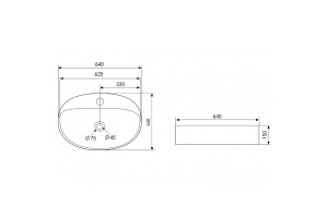 Накладная раковина Abber Bequem 64 белая матовая - 3