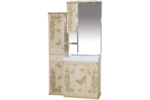 Зеркало Misty Бабочка 75 L бежевый, патина - 2