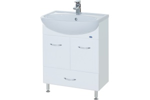 Тумба с раковиной Bellezza Уют 60 с нижним ящиком белая - 2