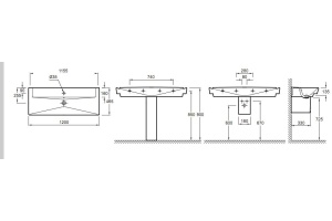Раковина Jacob Delafon Reve E4800 120 см - 2