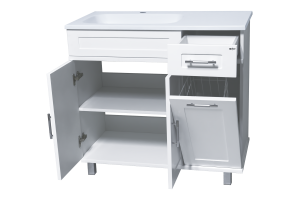 Комплект мебели Misty Купер 90 L с бельевой корзиной белый - 3