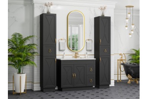 Тумба с раковиной Misty Амбра 100 черная матовая - 3