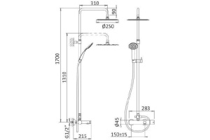 Душевая стойка Cezares Czr B CVD 01 - 2