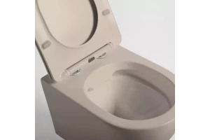 Подвесной унитаз Vincea Globo бежевый матовый с сиденьем микролифт - 2