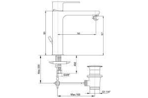 102188049EX Nita смеситель для раковины 167 - 2