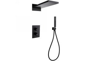Душевая система Abber Wasser Insel с термостатом черная матовая