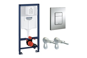 Система инсталляции для унитазов Grohe Rapid SL 38772001 3 в 1 с кнопкой смыва