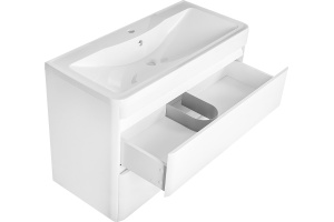 Тумба с раковиной Style Line Атлантика 100 Люкс Plus, напольная, белая - 3