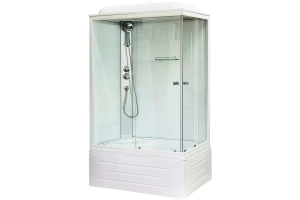 Душевая кабина Royal Bath 100x80 L стекло матовое задняя стенка белая