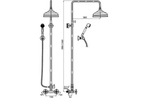 Душевая стойка Cezares Retro C CD 02 - 2
