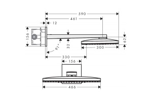 Верхний душ Hansgrohe Rainmaker Select 460 черный - хром - 2