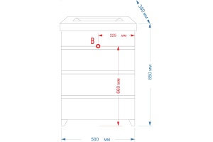 Тумба для комплекта Misty Прима 50 красная эмаль - 3