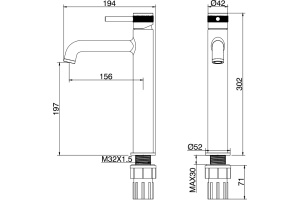 Смеситель для раковины Allen Brau Infinity черный матовый - 2