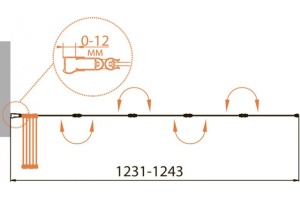 Шторка на ванну Cezares Relax V-5-120/140-C-Bi стекло прозрачное - 3
