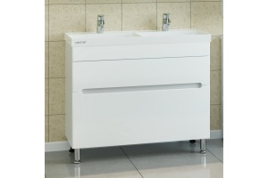 Тумба под двойную раковину Санта Лондон 100 белый - 2