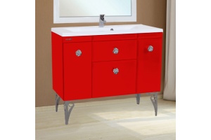 Тумба с раковиной Bellezza Луссо 90 красная