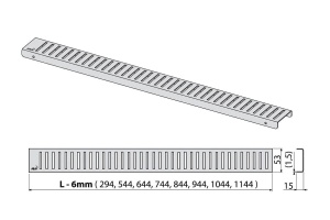 Решетка AlcaPlast Pure 550L глянцевая - 3