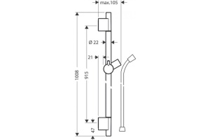 28631140 HG Unica S Puro штанга для душа - 2