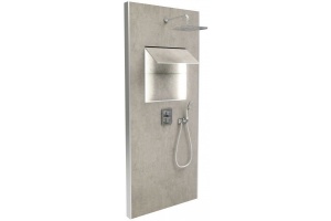 E803001-D35 душевая панель ECRIN встраиваемая в угол, с подсветкой, квадратный (облачно серый) - 2