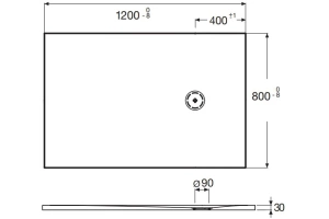 Поддон для душа Jacob Delafon Singulier 120х80 серый  - 2