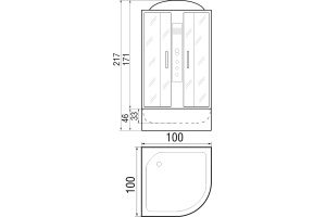 Душевая кабина с поддоном River Temza 100/44 MT (10000001270) - 3