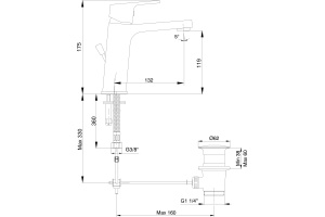 Смеситель E.C.A. Tiera для раковины 102188012EX - 2