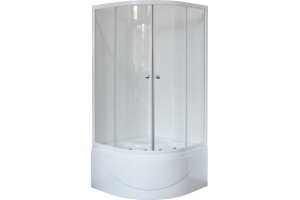 Душевой уголок Royal Bath BK 90х90 с поддоном профиль белый стекло прозрачное