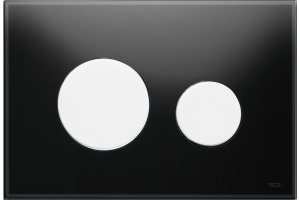 Кнопка смыва TECE Loop 9240654 черное стекло, кнопка белая