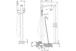 Смеситель для ванны напольный Ideal Standard Melange хром - 2