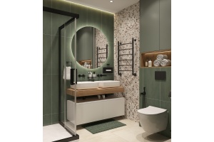 Мебель для ванной STWORKI Ольборг 120 столешница дуб французский, без отверстий, 2 тумбы 60 + 2 раковины STWORKI Soul 1 белой - 2