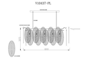 Люстра на штанге Moderli Rimini V10437-PL - 3