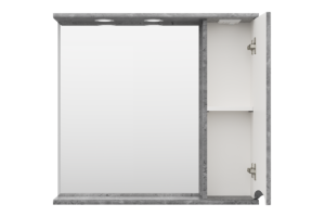 Зеркало-шкаф Misty Атлантик 80 правое серое матовое - 2