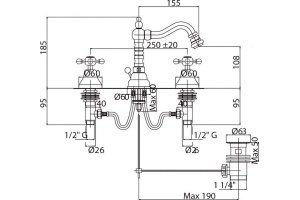 Смеситель Cezares Golf GOLF-BBS2-01 для биде - 2