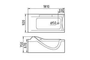 Акриловая ванна Gemy 181х92 с гидромассажем (G9055 O R) - 3