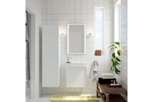 FAMILY База под раковину подвесная с одной распашной дверцей, Bianco Lucido, 500x270x500, Family-500-1D-SO-BL