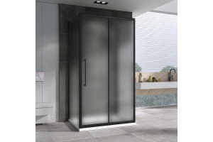 Душевой уголок Abber Schwarzer Diamant 110x100 профиль черный стекло матовое - 2