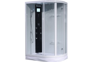 Душевая кабина Orans 130х90 левая белая стекло прозрачное с гидромассажем