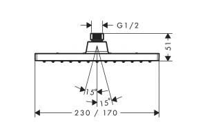 Верхний душ Hansgrohe Vernis Shape 230 1jet EcoSmart хром - 2