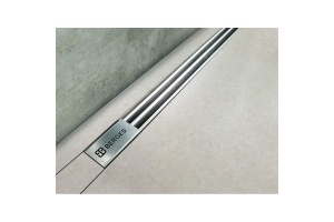 Желоб BERGES водосток SUPER Slim 1200, матовый хром, S-сифон D50 H60 боковой - 2