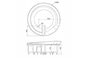 Акриловая ванна Gemy 190х190 белый (G9090 B) - 3