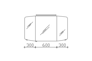 Pelipal Cassca Зерк-шкаф 1200*670*170 ComfortN, с светодиод. подсвет,3 зерк.дверцы, 6 стекл.полок, розетка и выкл, цвет белый глянц (продаем сосклада) - 2