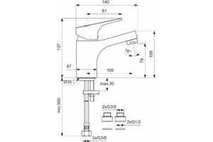 Смеситель для раковины Vidima Next хром (BA366AA) - 2