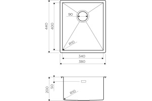 Мойка кухонная Omoikiri Taki 38-U/IF-IN нержавеющая сталь - 2