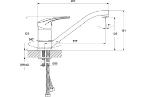 Смеситель для кухни Carlow Plus, IDDIS, CRPSB00i05 - 2