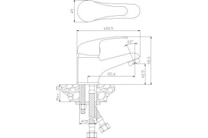 Смеситель для раковины Rossinka  хром (Y35-11) - 2
