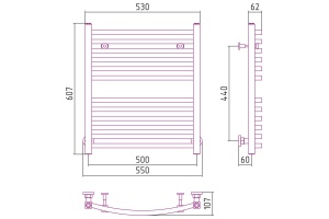 Полотенцесушитель водяной ДР АРКУС 600х500 (Без покрытия) - 3