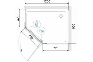 Душевой уголок RGW Passage PA-091 90х120 профиль хром стекло прозрачное - 3
