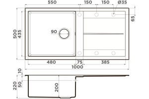 Мойка кухонная Omoikiri Sumi Artceramic/wind green (4997111) - 2